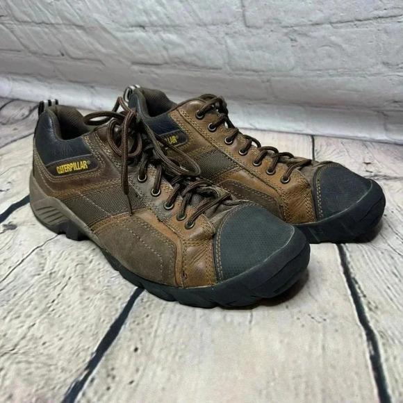 Caterpillar Men’s Argon Composite Toe Brown Work Shoe Sneakers size 10.5 - Picture 1 of 13